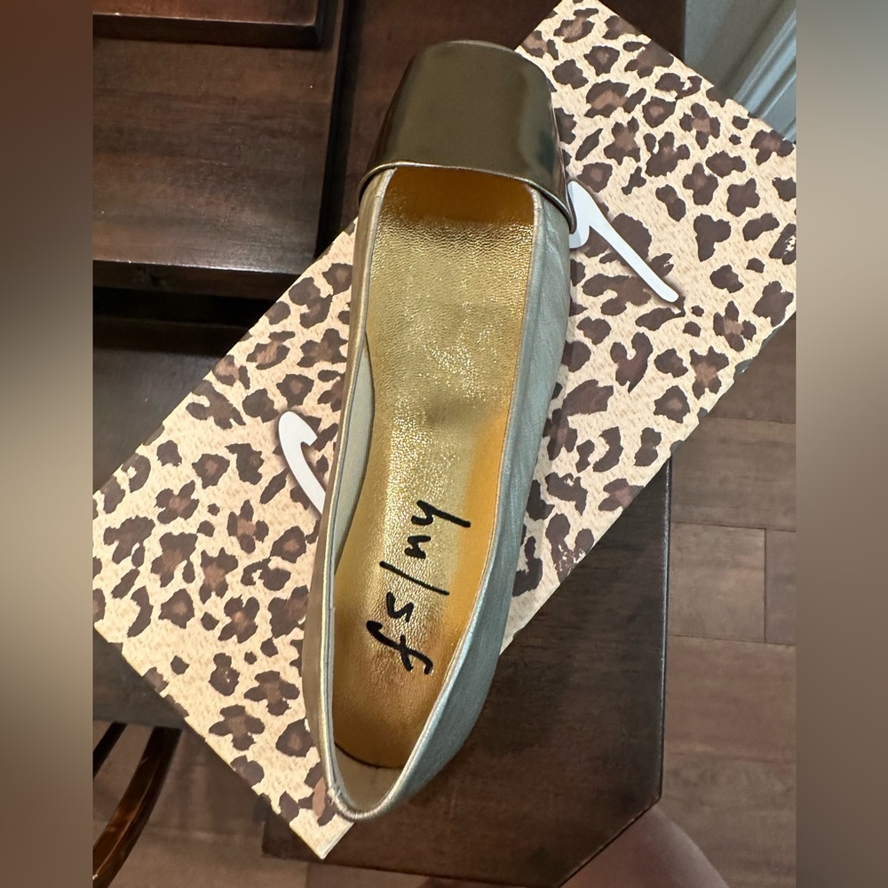 French Sole Gold Ballet Flats - Picture 2 of 5